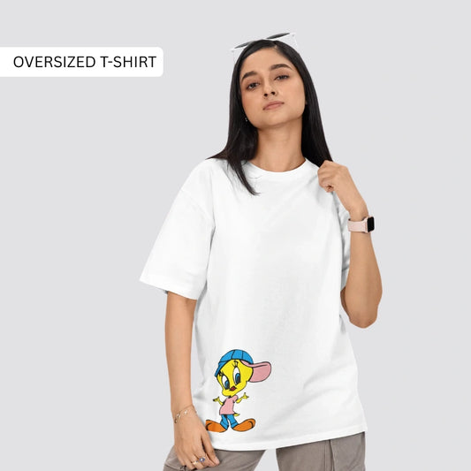 Tweety Oversized Graphic T-Shirt – Playful & Stylish Looney Tunes