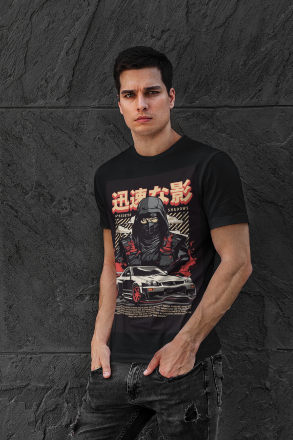 Speedster Shadows: Elite Street Ninja T Shirt - Image 2